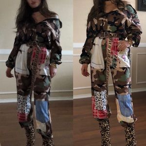 Camouflage Different color jumpsuit